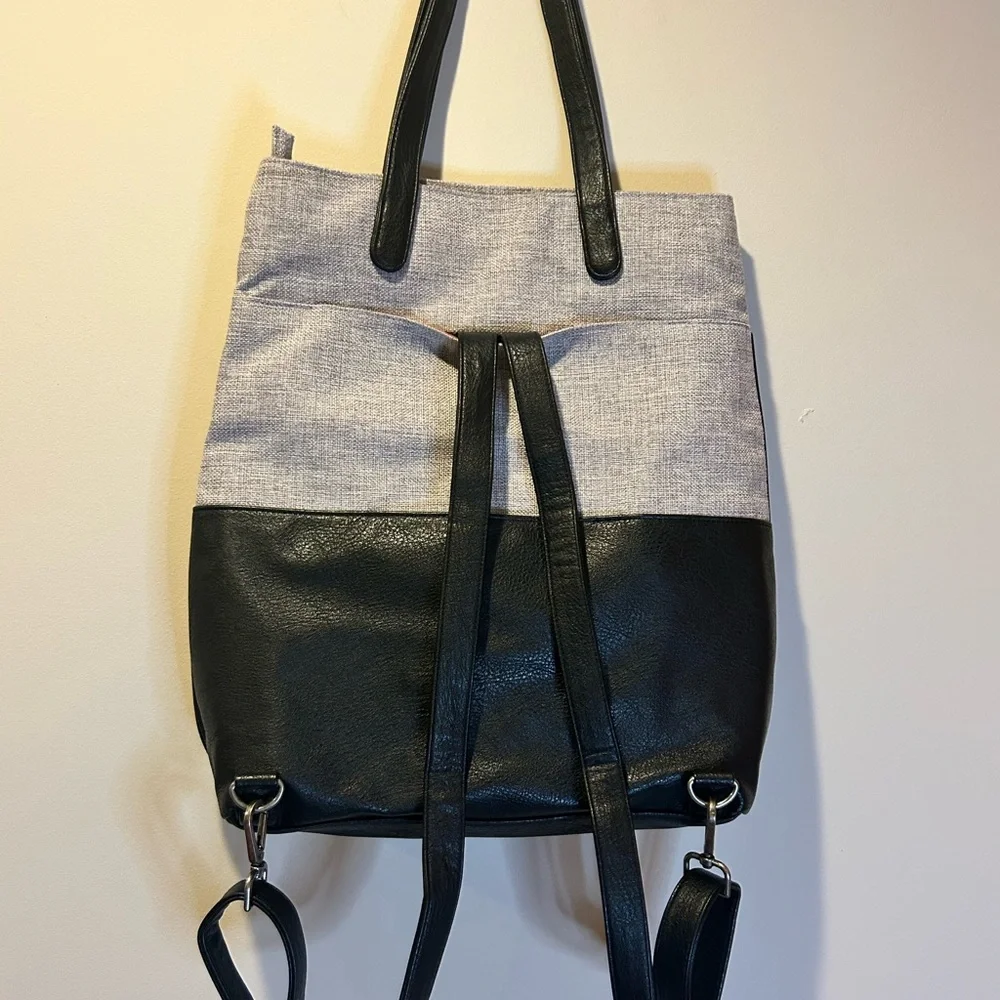 Convertible backpack laptop bag tote Stylish black gray‎ orange travel commute